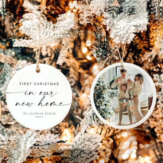 BLAIR Moderne Minimale Eerste Kerstmis in ons nieu Keramisch Ornament