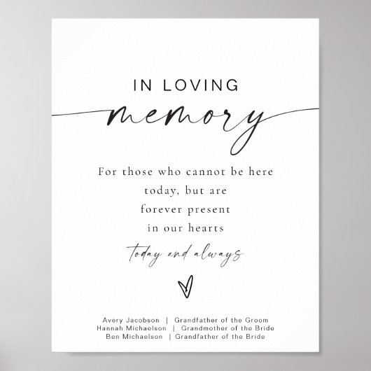 BLAIR Moderne Minimalistische Trouwdag 'In Loving  Poster (Voorkant)