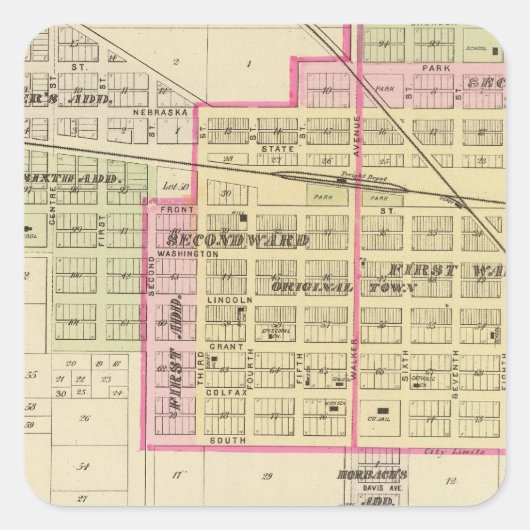 Blair, Nebraska Vierkante Sticker (Voorkant)
