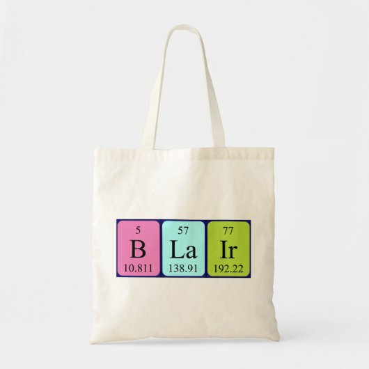 Blair Periodieke Naam canvas tas (Voorkant)