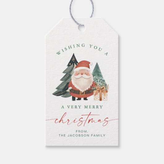 BLAIR Scandinavische kerstboom vakantie Cadeaulabel (Voorkant)
