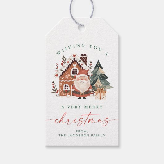 BLAIR Scandinavische kerstboom vakantie Cadeaulabel (Voorkant)