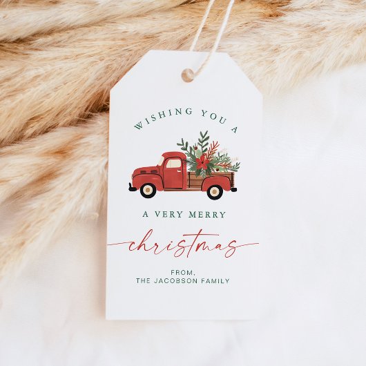 BLAIR Scandinavische Rode Auto Boom Kerstmis Cadeaulabel