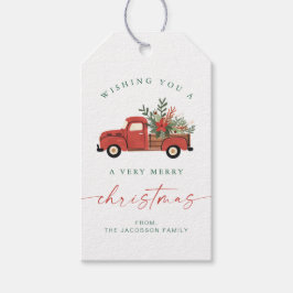 BLAIR Scandinavische rode autoboom Kerstmis Cadeaulabel