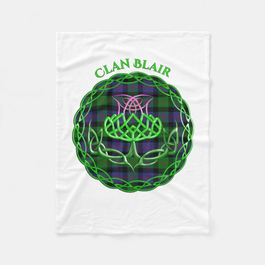 Blair Schotse Tartan Celtic Thistle Fleece Deken (Voorkant)