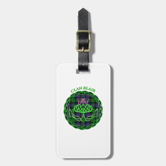 Blair Scottish Tartan Celtic Thistle Bagagelabel (Voorkant verticaal)