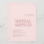 Blaire Blush Roze Modern Vrijgezellenfeest Kaart (Voorkant / Achterkant)