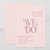 Blaire Blush Roze Moderne bruiloft Kaart (Voorkant / Achterkant)