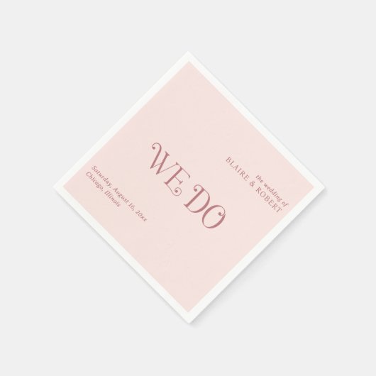 Blaire Blush Roze Moderne bruiloft Servet (Hoek)