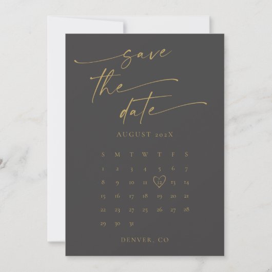 BLAIRE Modern Calligraphy Script Fotobruiloft Save The Date (Voorkant)
