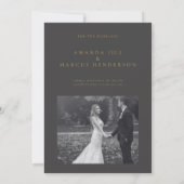 BLAIRE Modern Calligraphy Script Fotobruiloft Save The Date (Achterkant)