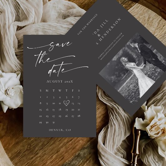 BLAIRE Modern Calligraphy Script Fotobruiloft Save The Date