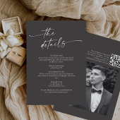 BLAIRE Modern Calligraphy Script Wedding Details Informatiekaartje