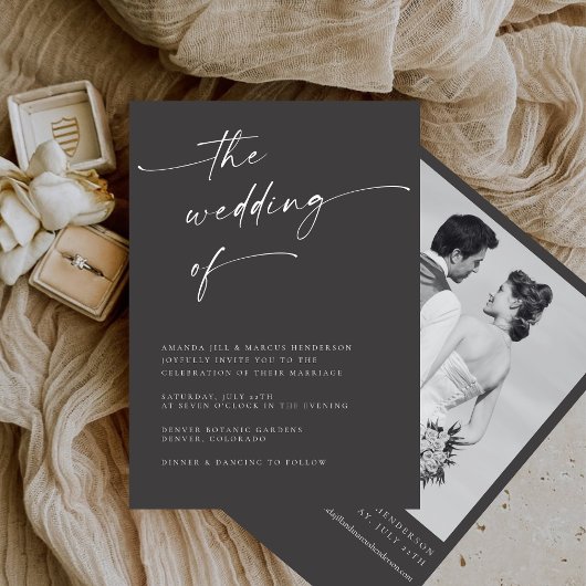 BLAIRE Modern Calligraphy Script Wedding Kaart