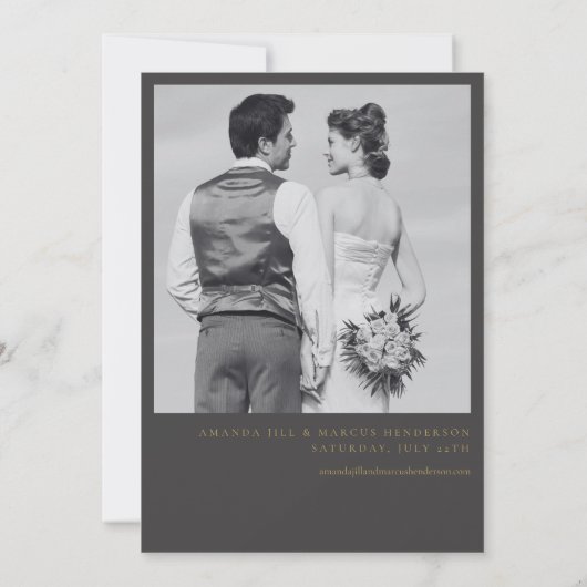 BLAIRE Modern Calligraphy Script Wedding Kaart (Achterkant)