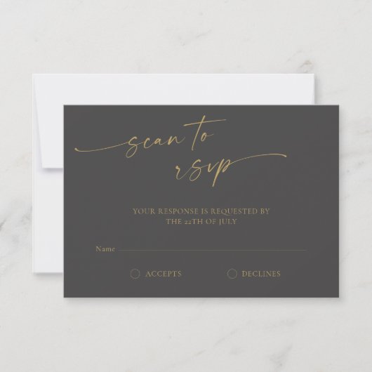 BLAIRE Modern Calligraphy Script Wedding RSVP Kaartje (Voorkant)