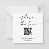 BLAIRE Modern Deel de Liefde QR Code Tafel Kaarten Notitiekaartje (Voorkant)