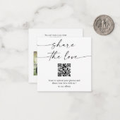 BLAIRE Modern Deel de Liefde QR Code Tafel Kaarten Notitiekaartje (Voorkant / Achterkant in situ)