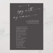 BLAIRE Modern Spy Wedding Photo Hunt Game Programm Programmakaart (Voorkant)
