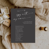 BLAIRE Modern Spy Wedding Photo Hunt Game Programm Programmakaart