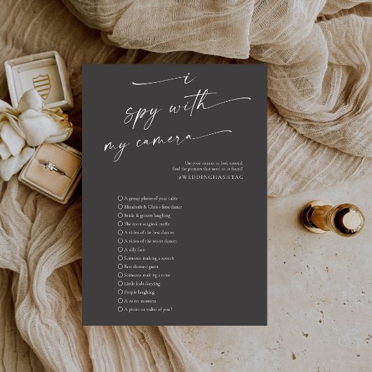 BLAIRE Modern Spy Wedding Photo Hunt Game Programm Programmakaart