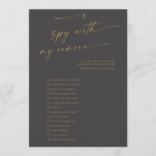 BLAIRE Modern Spy Wedding Photo Hunt Game Programm Programmakaart (Voorkant)