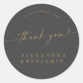 BLAIRE Moderne Kalligrafie Trouwen Sweet Dank u Ronde Sticker (Voorkant)
