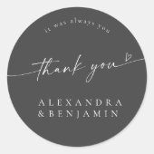 BLAIRE Moderne Kalligrafie Trouwen Sweet Dank u Ronde Sticker (Voorkant)