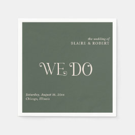 Blaire Moss Green Moderne Trouwdag Servet