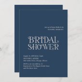 Blaire Navy Blue Modern Vrijgezellenfeest Kaart (Voorkant / Achterkant)