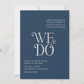 Blaire Navy Blue Modern Wedding Kaart (Voorkant)