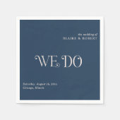 Blaire Navy Blue Modern Wedding Servet (Voorkant)
