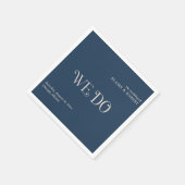 Blaire Navy Blue Modern Wedding Servet (Hoek)