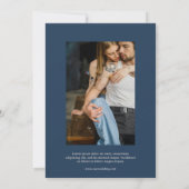 Blaire Navy Blue Moderne Trouwdag Save The Date (Achterkant)