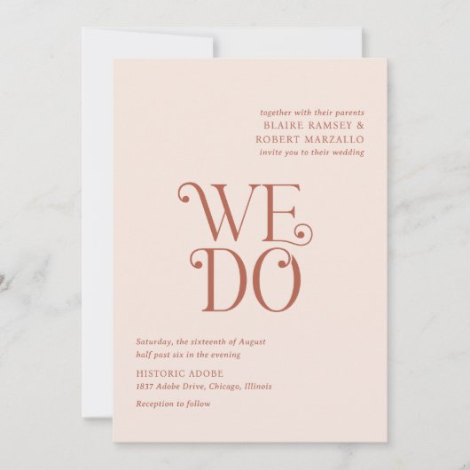 Blaire Neutral Modern Wedding Kaart (Voorkant)