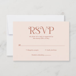Blaire Neutral Modern Wedding RSVP Kaartje