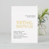 Blaire Zwart Wit Modern Vrijgezellenfeest Folie Uitnodiging (Staand Voorkant)