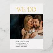 Blaire Zwart Wit Moderne bruiloft Folie Uitnodiging (Voorkant)