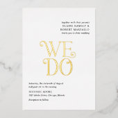 Blaire Zwart Wit Moderne bruiloft Folie Uitnodiging (Voorkant)