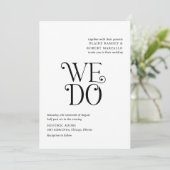 Blaire Zwart Wit Moderne bruiloft Kaart (Staand voorkant)