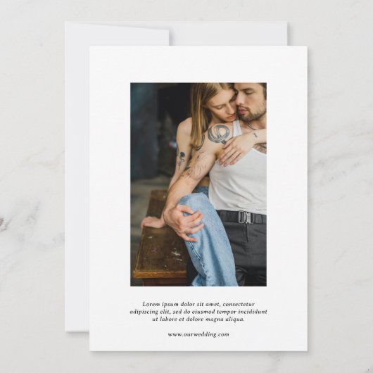 Blaire Zwart Wit Moderne bruiloft Save The Date (Achterkant)