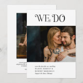 Blaire Zwart Wit Moderne bruiloft Save The Date (Voorkant / Achterkant)