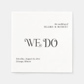 Blaire Zwart Wit Moderne bruiloft Servet (Voorkant)