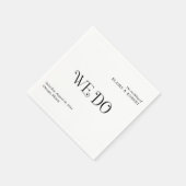 Blaire Zwart Wit Moderne bruiloft Servet (Hoek)