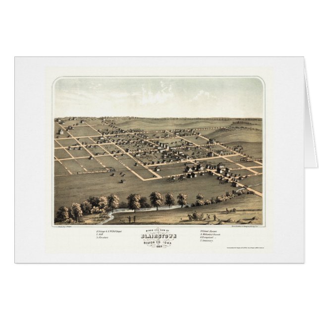 Blairstown, IA Panoramic Map - 1868 (Voorkant Horizontaal)
