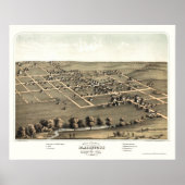 Blairstown, IA Panoramic Map - 1868 Poster (Voorkant)