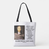 Blaise Pascal Gain Loss Wagering God bestaat citaa Tote Bag (Achterkant)
