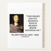 Blaise Pascal Heart Reasons Reason Ken niets Planner (Achterkant)