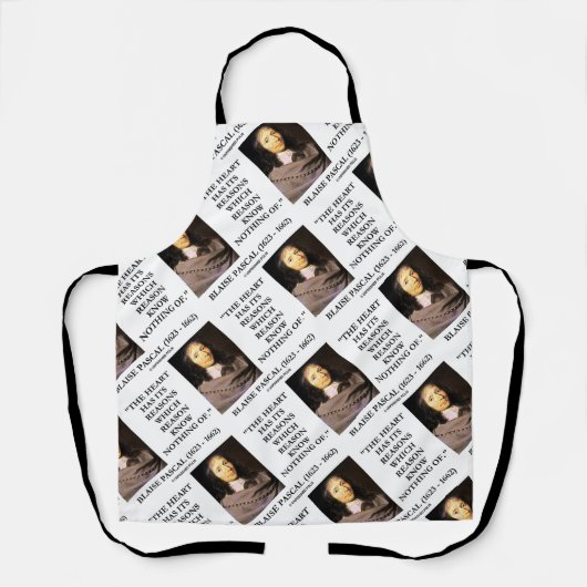 Blaise Pascal Heart Reasons Reason Ken niets Schort (Voorkant)