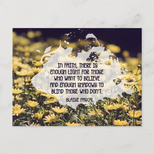 Blaise Pascal Inspirerend quote "In Faith" Briefkaart (Voorkant)